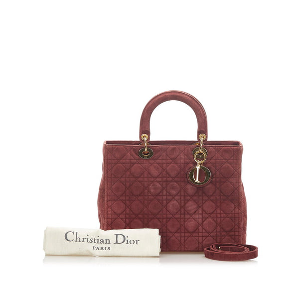 クリスチャンディオール レディディオール ワインレッド スウェード ハンドバッグ レディース Christian Dior 中古