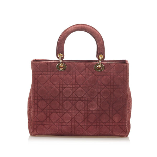 クリスチャンディオール レディディオール ワインレッド スウェード ハンドバッグ レディース Christian Dior 中古
