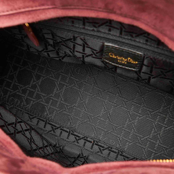 クリスチャンディオール レディディオール ワインレッド スウェード ハンドバッグ レディース Christian Dior 中古