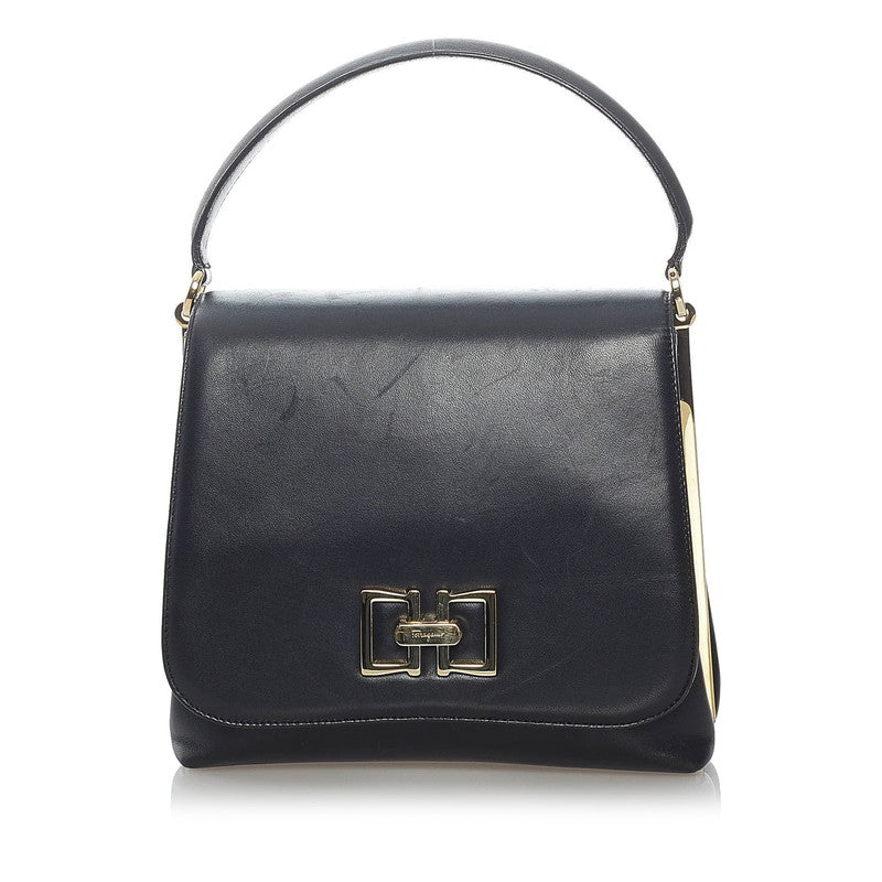 サルヴァトーレフェラガモ ワンショルダーバッグ ハンドバッグ ブラック レザー レディース Salvatore Ferragamo 【中古】