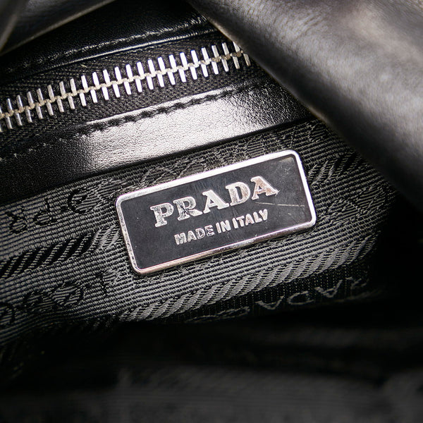 プラダ ポコノ BR1322 ブラック ナイロン レザー トートバッグ レディース PRADA 【中古】