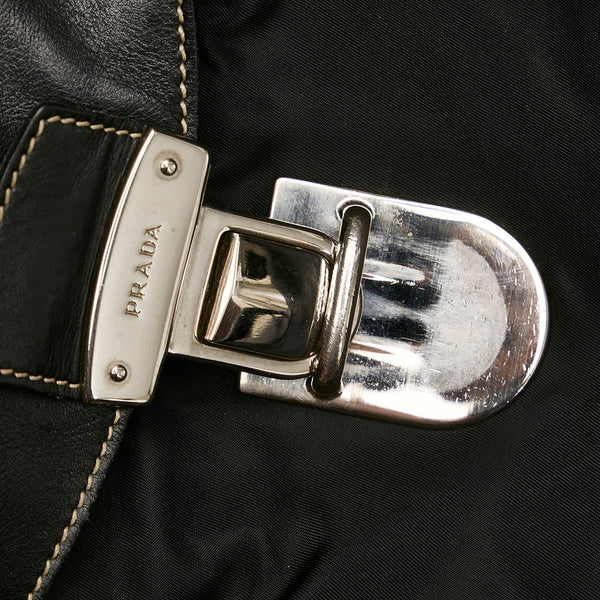 プラダ ポコノ BR1322 ブラック ナイロン レザー トートバッグ レディース PRADA 【中古】