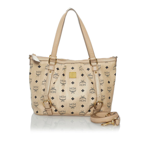 エム シー エム ヴィセトス ハンドバッグ ショルダーバッグ 2WAY ベージュ レザー レディース MCM 【中古】