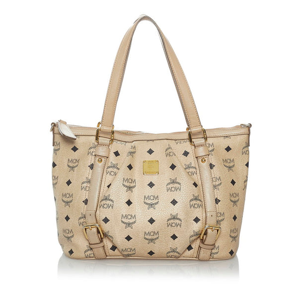 エム シー エム ヴィセトス ハンドバッグ ショルダーバッグ 2WAY ベージュ レザー レディース MCM 【中古】