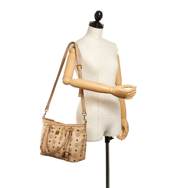 エム シー エム ヴィセトス ハンドバッグ ショルダーバッグ 2WAY ベージュ レザー レディース MCM 【中古】