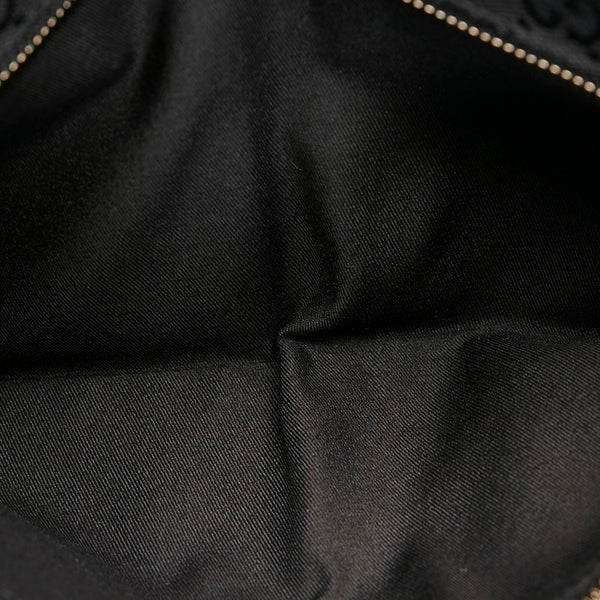 グッチ GGキャンバス ボディバッグ ウエストバッグ ショルダーバッグ 28566 ブラック キャンバス レザー メンズ GUCCI 【中古】