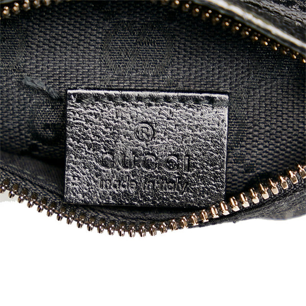 グッチ GGキャンバス ボディバッグ ウエストバッグ ショルダーバッグ 28566 ブラック キャンバス レザー メンズ GUCCI 【中古】