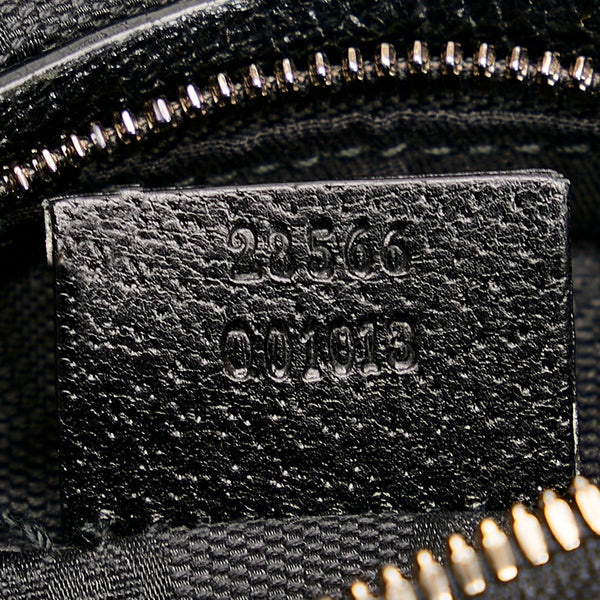 グッチ GGキャンバス ボディバッグ ウエストバッグ ショルダーバッグ 28566 ブラック キャンバス レザー メンズ GUCCI 【中古】