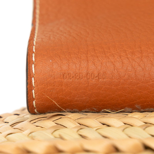 クロエ マーシー スモール 斜め掛け ショルダーバッグ バケットバッグ ベージュ ブラウン ラフィア レザー レディース Chloe 【中古】