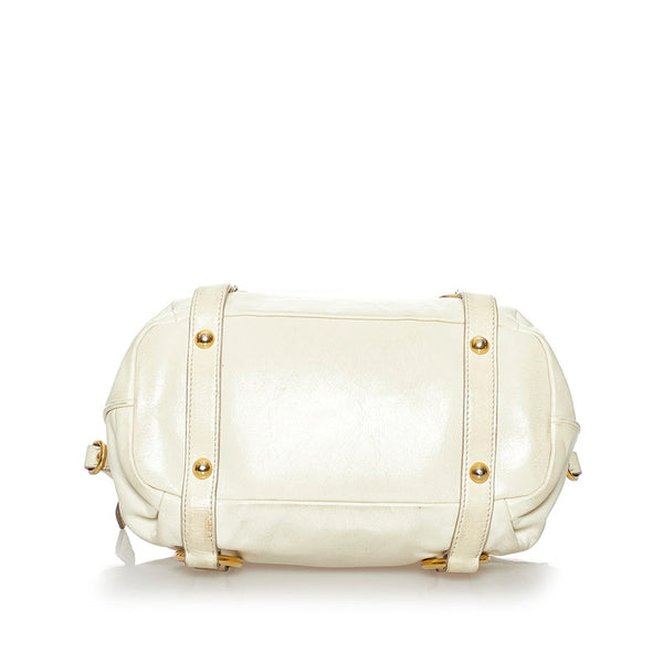 ミュウミュウ ハンドバッグ ショルダーバッグ 2WAY クリーム ホワイト レザー レディース MIUMIU 【中古】