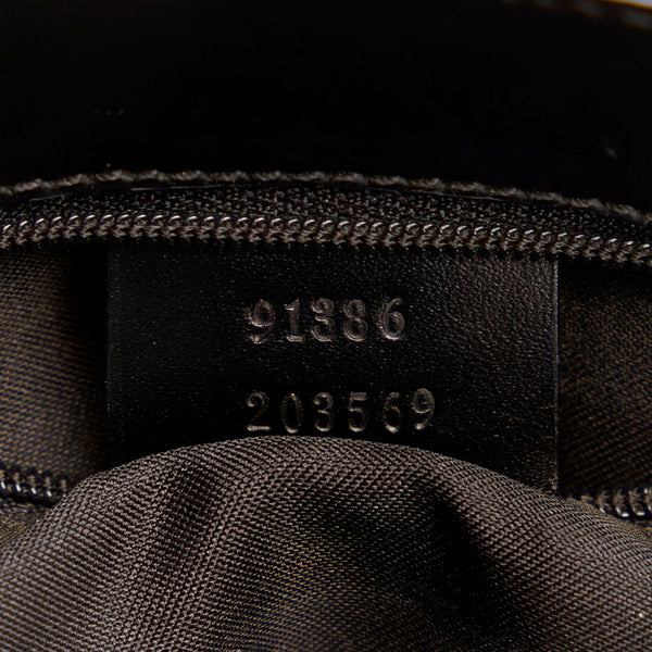グッチ ハンドバッグ 91386 ブラック キャンバス レザー レディース GUCCI 【中古】