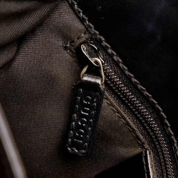 グッチ ハンドバッグ 91386 ブラック キャンバス レザー レディース GUCCI 【中古】