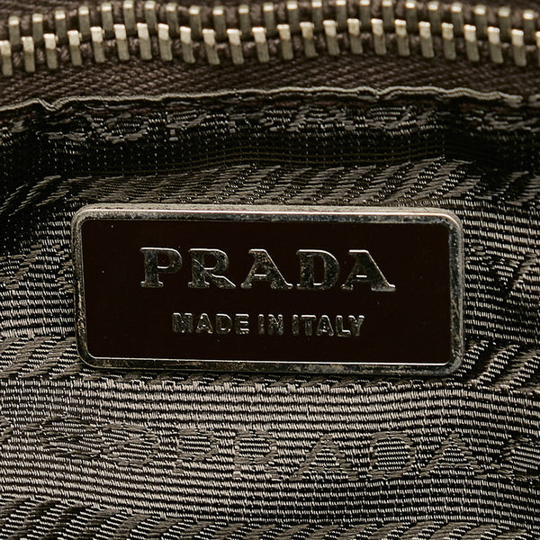 プラダ カーキ ナイロン レザー ショルダーバッグ レディース PRADA 【中古】