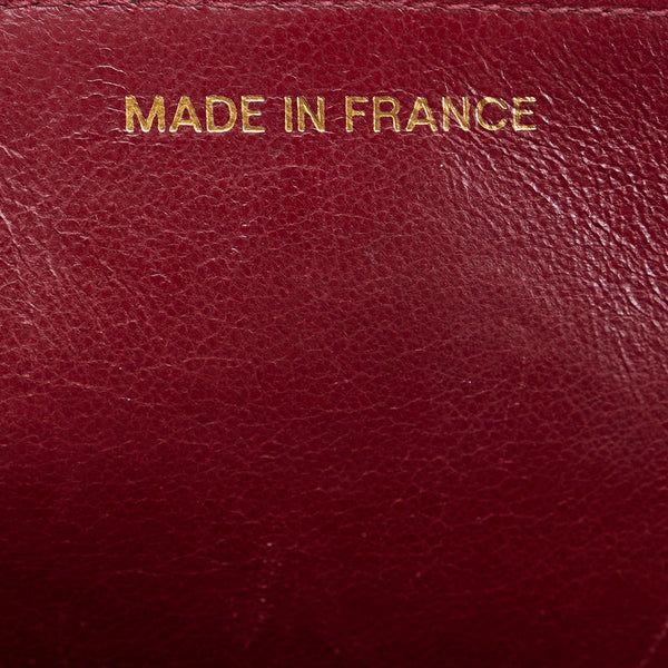 シャネル デカマトラッセ シングルフラップ ゴールド金具 ダブルチェーン ショルダーバッグ  ブラック ラムスキン レディース CHANEL 【中古】