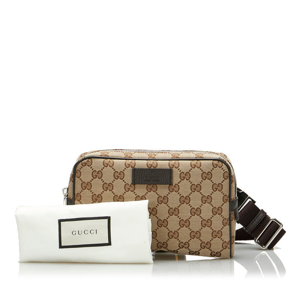 グッチ GGキャンバス ボディバッグ ウエストバッグ 449174 ベージュ キャンバス レザー レディース GUCCI 【中古】