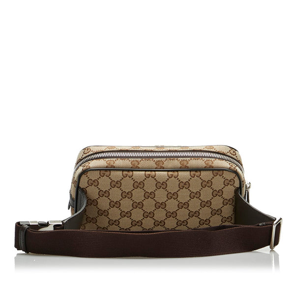 グッチ GGキャンバス ボディバッグ ウエストバッグ 449174 ベージュ キャンバス レザー レディース GUCCI 【中古】