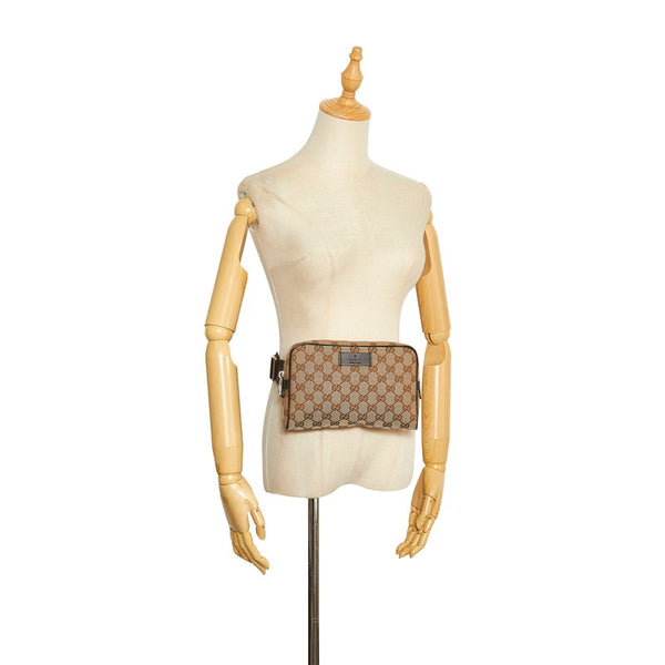 グッチ GGキャンバス ボディバッグ ウエストバッグ 449174 ベージュ キャンバス レザー レディース GUCCI 【中古】