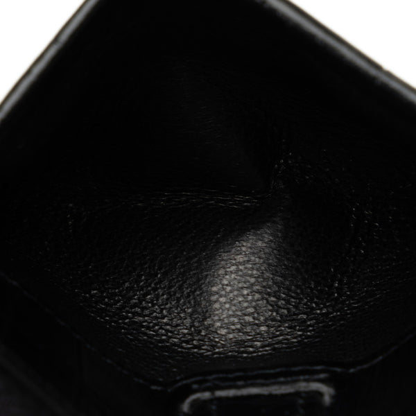 サンローラン クロコ型押し コインケース 小銭入れ ブラック レザー レディース SAINT LAURENT 【中古】