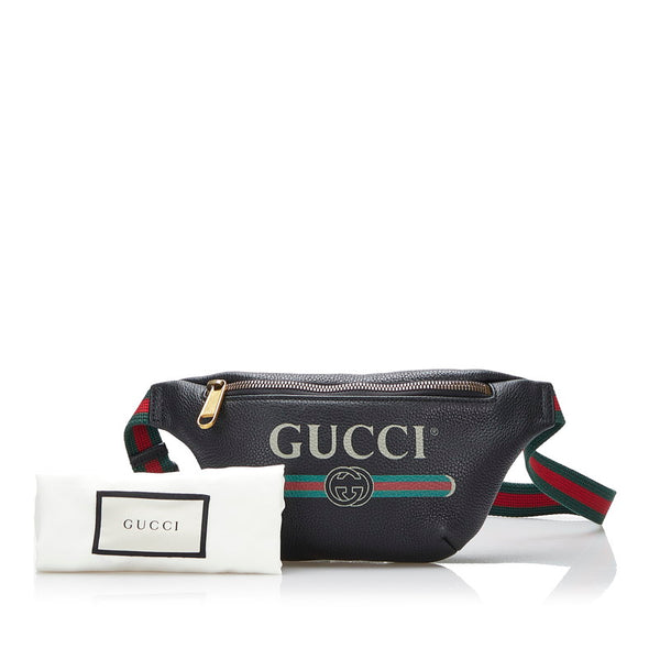グッチ シェリー ボディバッグ ウエストバッグ ショルダーバッグ 527792 ブラック レザー レディース GUCCI 【中古】