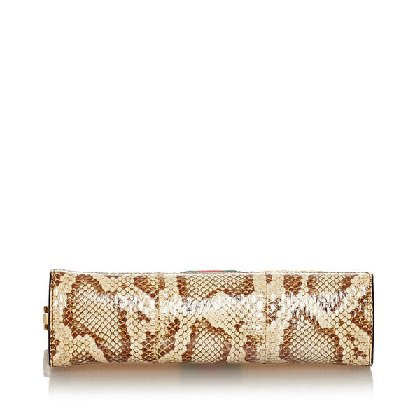 グッチ オフィディア パイソン チェーン ショルダーバッグ 503877 ベージュ ストロー レザー レディース GUCCI 【中古】