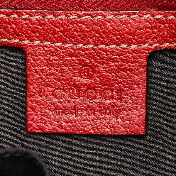 グッチ GGキャンバス シェリー 斜め掛け ショルダーバッグ 144388 ベージュ ネイビー レッド キャンバス レザー レディース GUCCI 【中古】