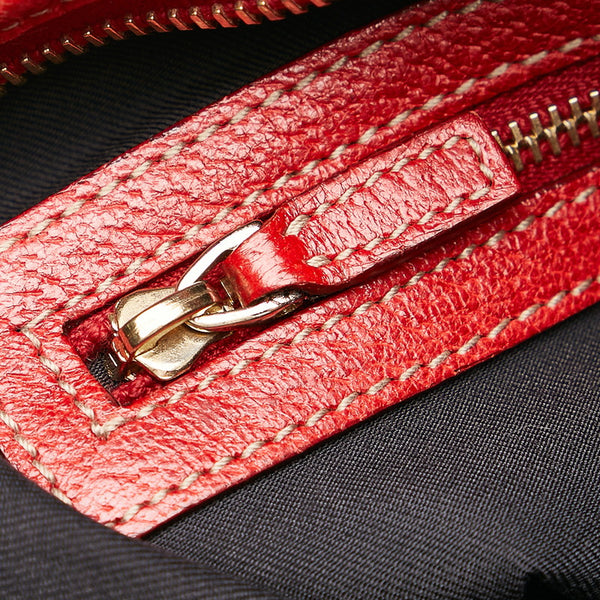 グッチ GGキャンバス シェリー 斜め掛け ショルダーバッグ 144388 ベージュ ネイビー レッド キャンバス レザー レディース GUCCI 【中古】