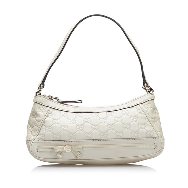 グッチ グッチシマ ワンショルダーバッグ ハンドバッグ 269893 ベージュ レザー レディース GUCCI 【中古】