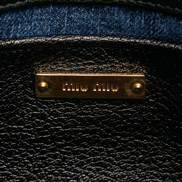 ミュウミュウ マテラッセ ハンドバッグ ショルダーバッグ 2WAY RN1069 ブルー デニム レディース MIUMIU 【中古】