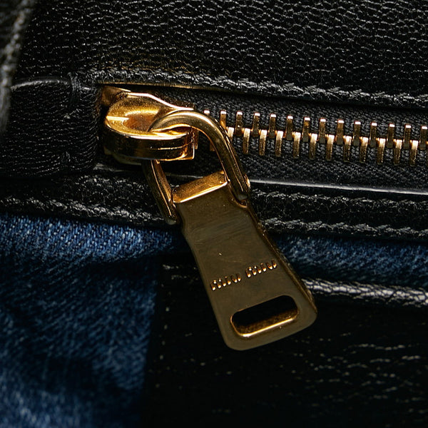 ミュウミュウ マテラッセ ハンドバッグ ショルダーバッグ 2WAY RN1069 ブルー デニム レディース MIUMIU 【中古】