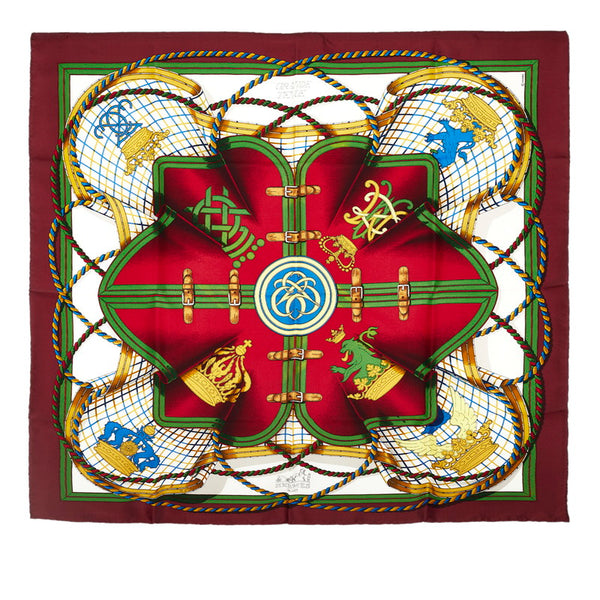 エルメス カレ90 GRANDE TENUE 馬の礼装 スカーフ レッド シルク レディース HERMES 【中古】
