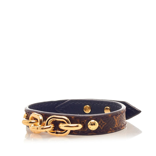 ルイ ヴィトン モノグラム ツイストザ チェーン ブレスレット M6529 ブラウン PVC メッキ レディース LOUIS VUITTON 【中古】