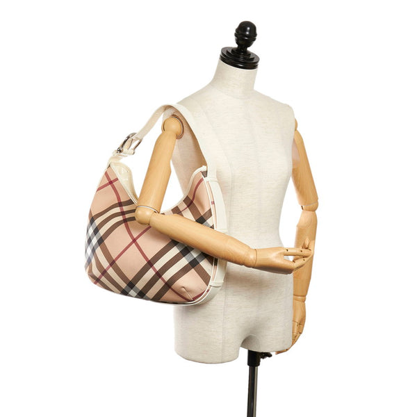 バーバリー ハウスチェック ベージュ PVC レザー ワンショルダー レディース BURBERRY 【中古】