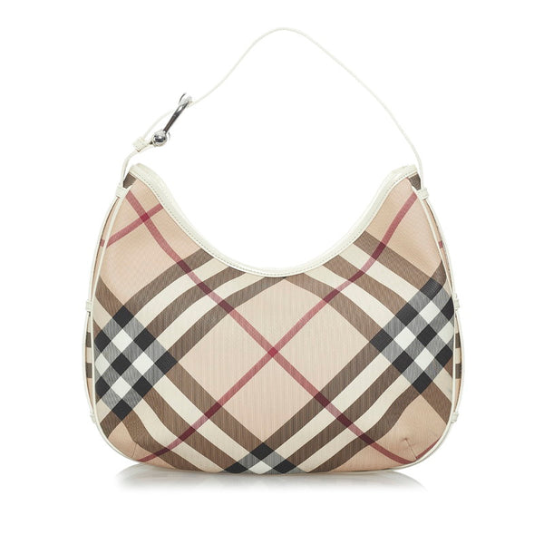 バーバリー ハウスチェック ベージュ PVC レザー ワンショルダー レディース BURBERRY 【中古】
