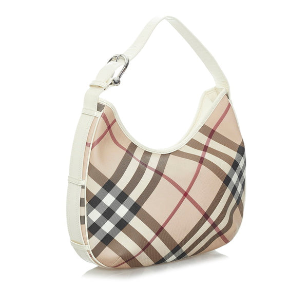 バーバリー ハウスチェック ベージュ PVC レザー ワンショルダー レディース BURBERRY 【中古】