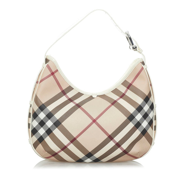 バーバリー ハウスチェック ベージュ PVC レザー ワンショルダー レディース BURBERRY 【中古】
