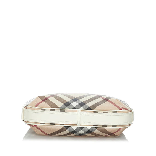 バーバリー ハウスチェック ベージュ PVC レザー ワンショルダー レディース BURBERRY 【中古】