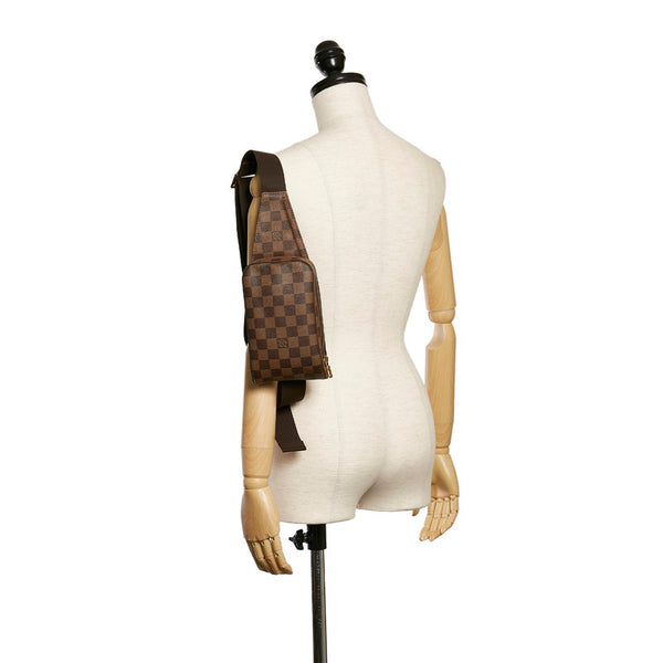 ルイ ヴィトン ダミエ ジェロニモス ボディバッグ N51994 ブラウン PVC キャンバス メンズ LOUIS VUITTON 【中古】