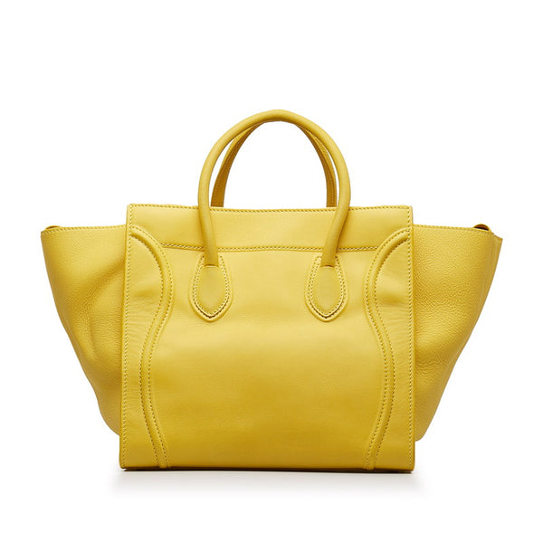 セリーヌ ラゲージ ファントム ゴールド金具 ハンドバッグ シトロン イエロー レザー レディース CELINE 【中古】