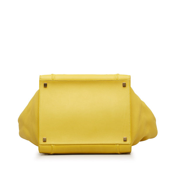 セリーヌ ラゲージ ファントム ゴールド金具 ハンドバッグ シトロン イエロー レザー レディース CELINE 【中古】