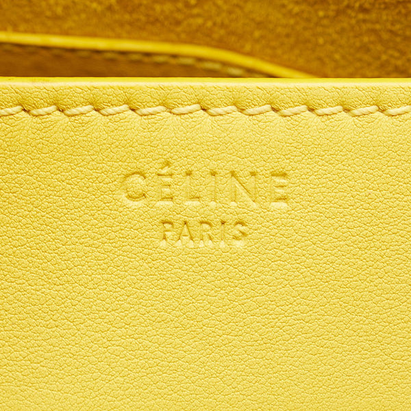 セリーヌ ラゲージ ファントム ゴールド金具 ハンドバッグ シトロン イエロー レザー レディース CELINE 【中古】