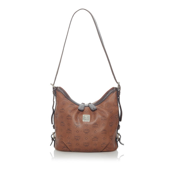 エム シー エム ヴィセトス 斜め掛け ショルダーバッグ ブラウン レザー レディース MCM 【中古】