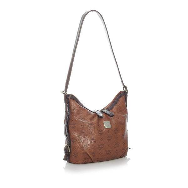 エム シー エム ヴィセトス 斜め掛け ショルダーバッグ ブラウン レザー レディース MCM 【中古】