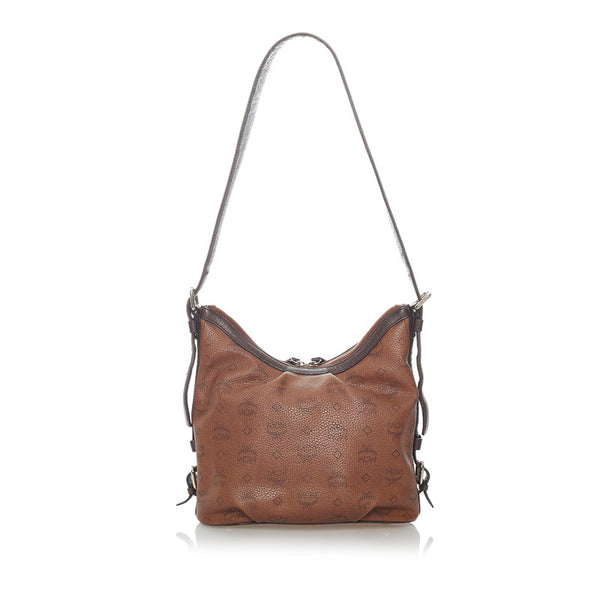 エム シー エム ヴィセトス 斜め掛け ショルダーバッグ ブラウン レザー レディース MCM 【中古】