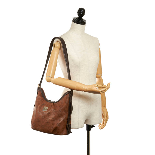 エム シー エム ヴィセトス 斜め掛け ショルダーバッグ ブラウン レザー レディース MCM 【中古】
