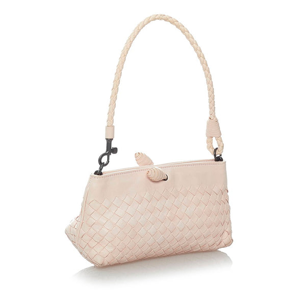 ボッテガヴェネタ イントレチャート ピンク レザー ハンドバッグ レディース BOTTEGAVENETA 【中古】