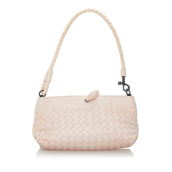 ボッテガヴェネタ イントレチャート ピンク レザー ハンドバッグ レディース BOTTEGAVENETA 【中古】
