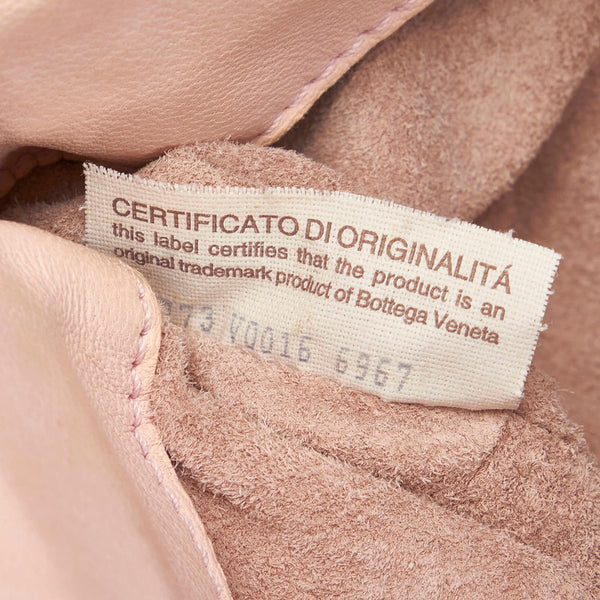 ボッテガヴェネタ イントレチャート ピンク レザー ハンドバッグ レディース BOTTEGAVENETA 【中古】