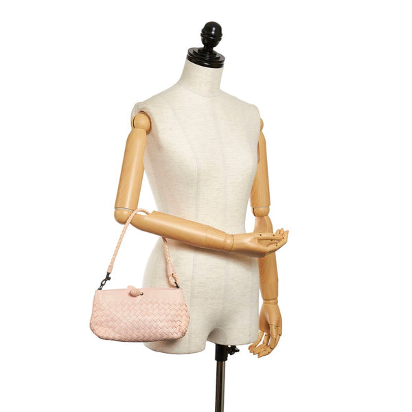 ボッテガヴェネタ イントレチャート ピンク レザー ハンドバッグ レディース BOTTEGAVENETA 【中古】