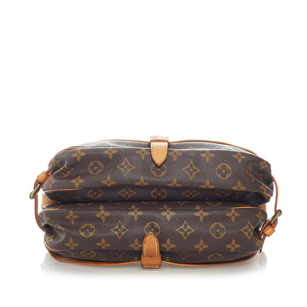 ルイ ヴィトン モノグラム ソミュール30 ショルダーバッグ M42256  ブラウン PVC レザー レディース LOUIS VUITTON 【中古】