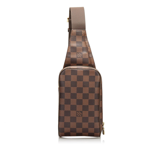 ルイ ヴィトン ダミエ ジェロニモス ボディバッグ ウエストバッグ N51994 ブラウン PVC レザー メンズ LOUIS VUITTON 【中古】